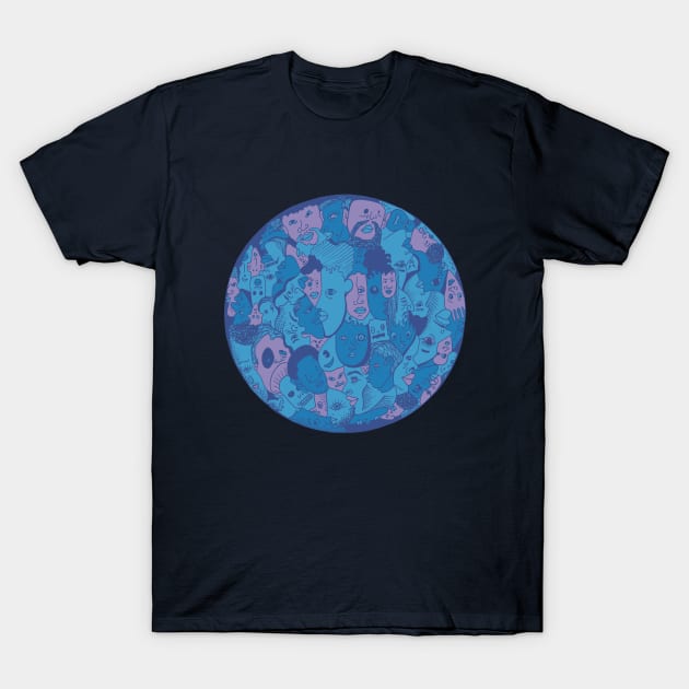 Mountain Blue Many Faces T-Shirt by kenallouis